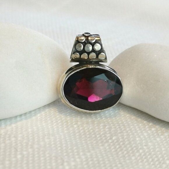 NWT Sterling Silver Garnet pendant for necklace - Picture 6 of 8
